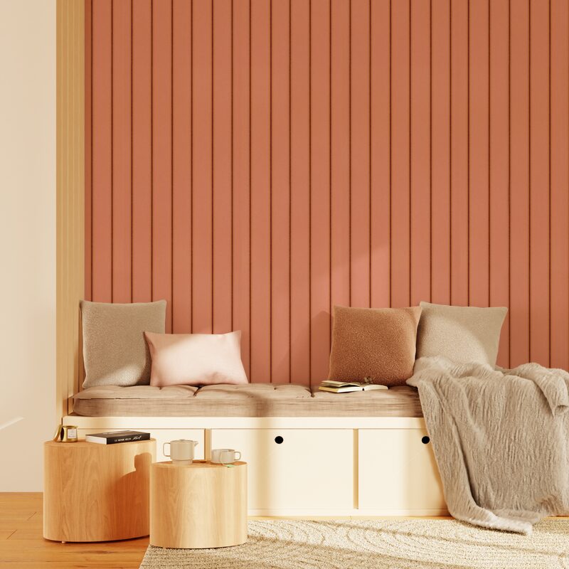 Papier peint intissé FLOYD coloris terracotta