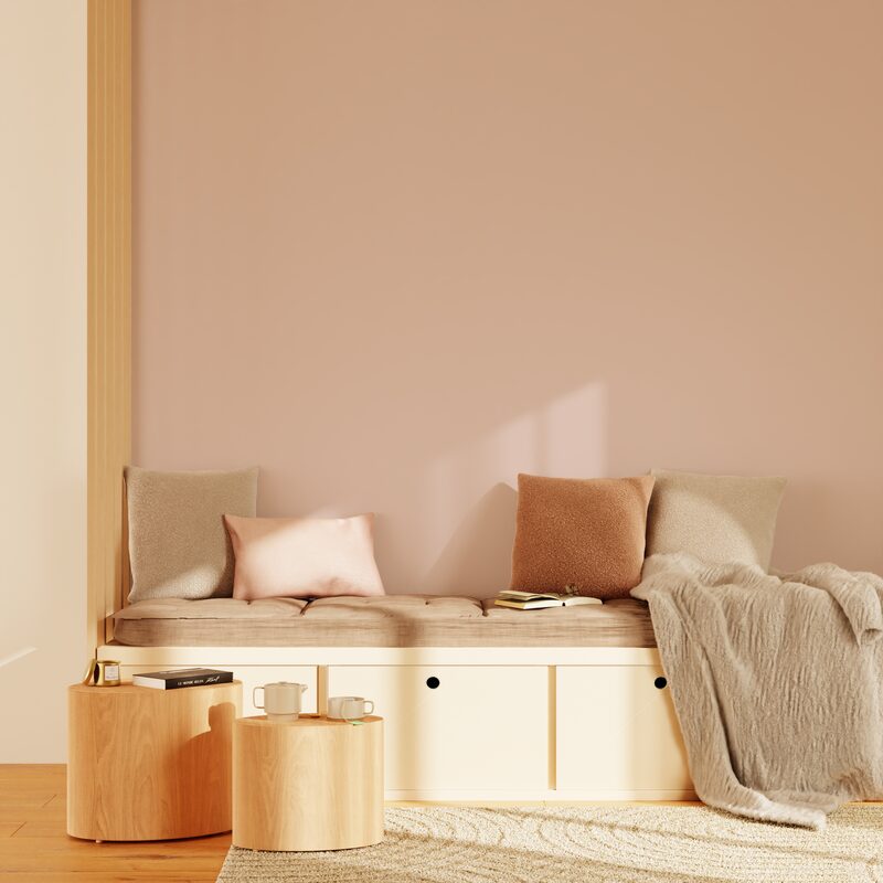 Papier peint intissé OPAL coloris rose poudré