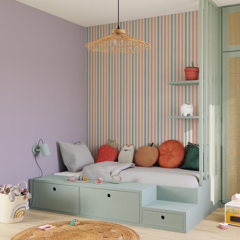Papier peint intissé COLOR STRIPE coloris multicolore