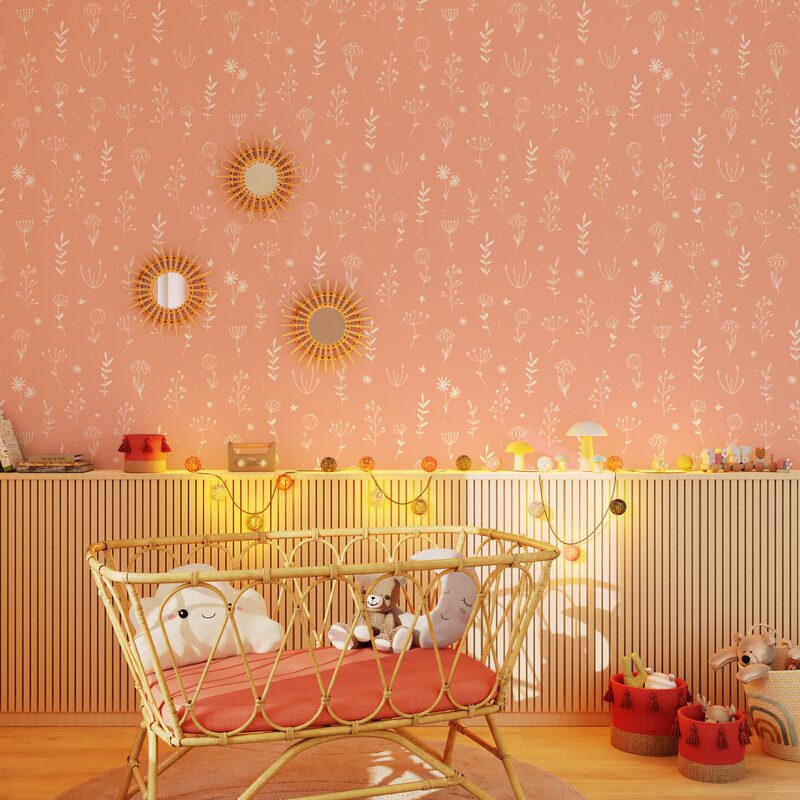 Papier peint intissé FANTINE coloris terracotta