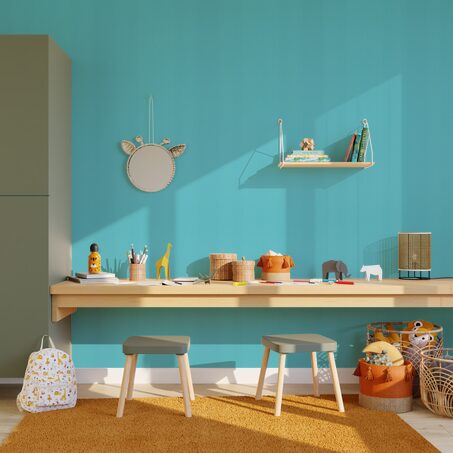 Papier peint intissé NEW INFINITY coloris bleu turquoise