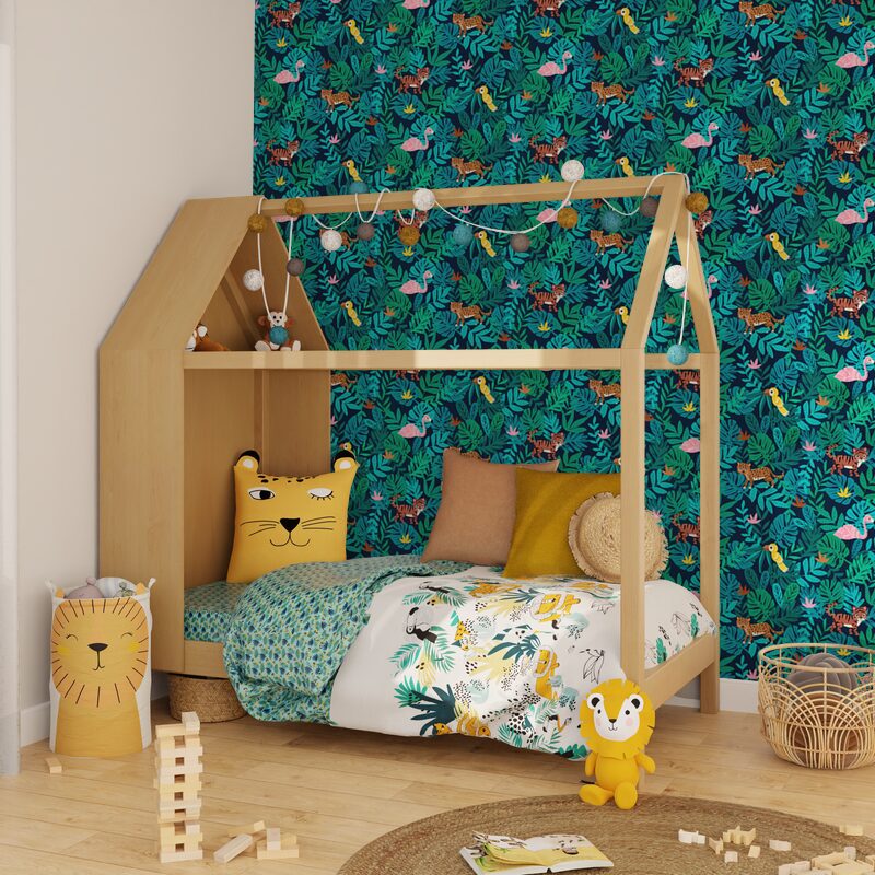 Papier peint intissé JUNGLE KIDS BY E.RIVASSOUX coloris bleu marine