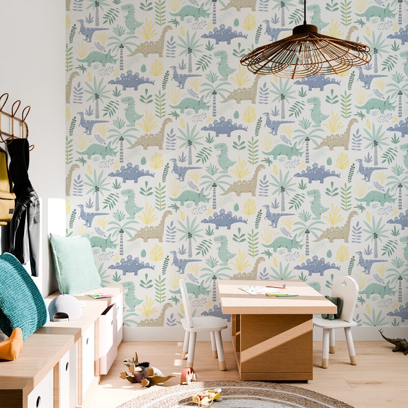 Papier peint intissé DINO coloris multicolore