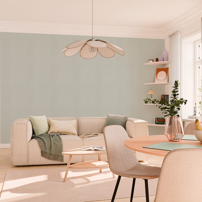 Papier peint intissé MALYA coloris bleu givré