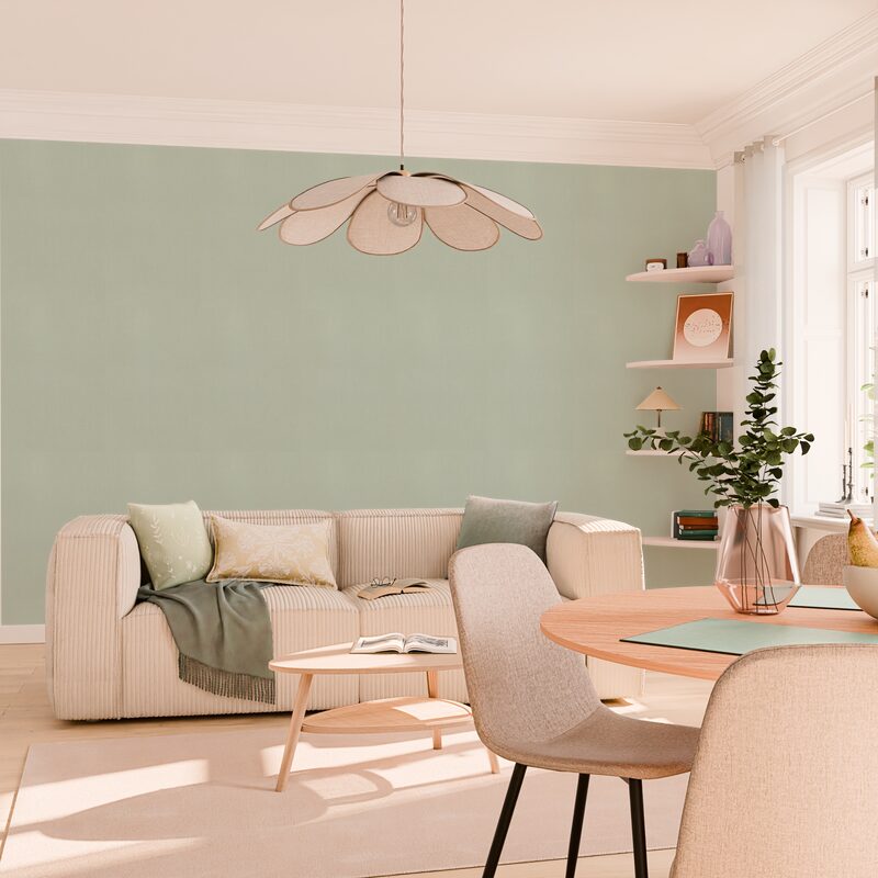 Papier peint intissé MALYA coloris vert de gris