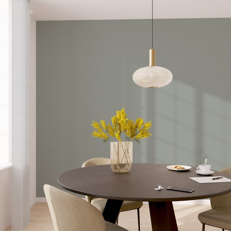Papier peint vinyle PODIUM coloris vert de gris