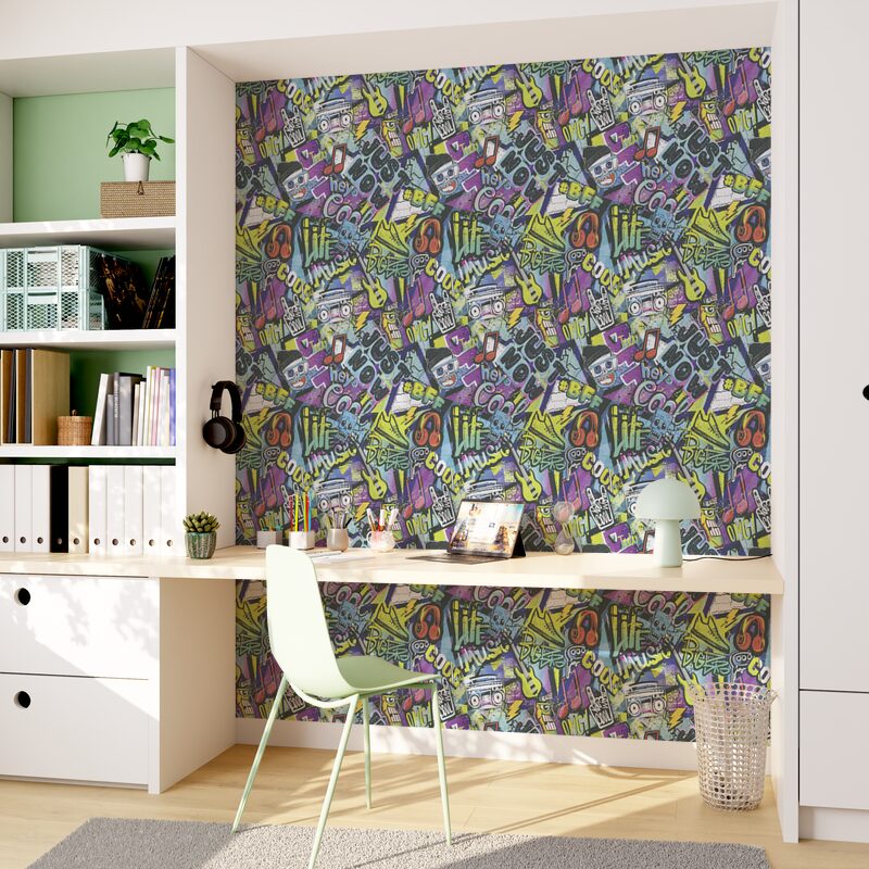 Papier peint intissé TAGGY coloris multicolore