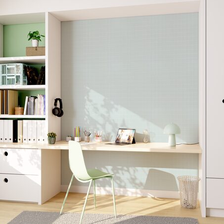 Papier peint intissé CARO coloris vert d'eau