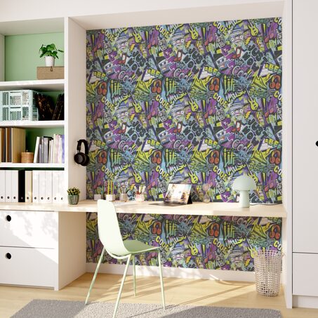 Papier peint intissé TAGGY coloris multicolore