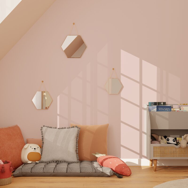 Papier peint intissé OPAL coloris rose poudré