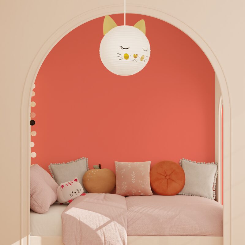 Papier peint intissé OPAL coloris corail