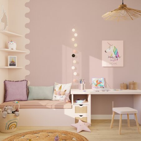 Papier peint intissé BAMBINO coloris rose poudré