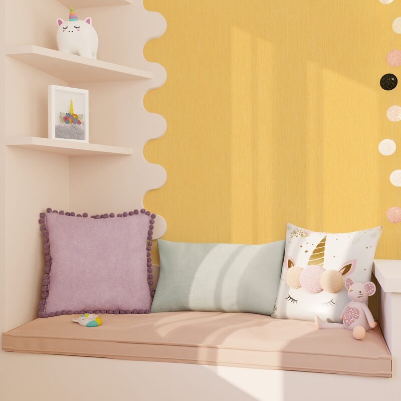 Papier peint PANAMA coloris jaune maïs