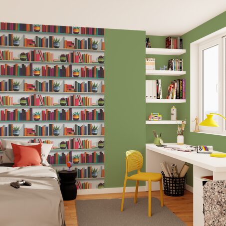 Papier peint intissé BIBLIOTECA coloris multicolore