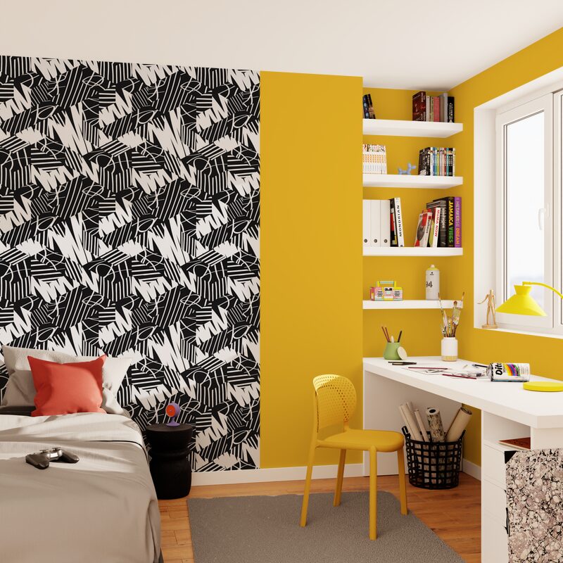 Papier peint intissé BLAIZE coloris noir léger