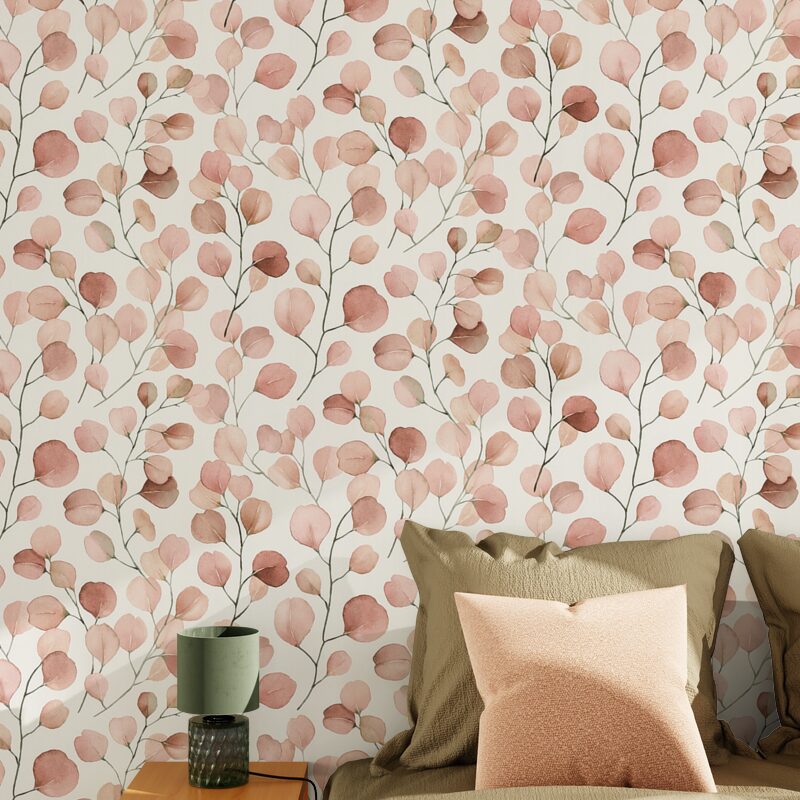 Papier peint intissé ADELIE coloris rose poudré