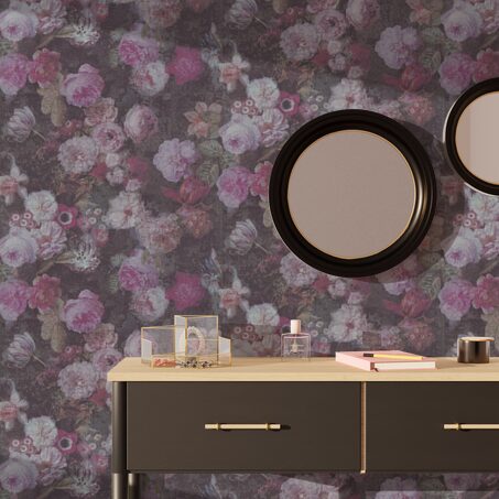 Papier peint intissé CLAUDIA coloris rose profond