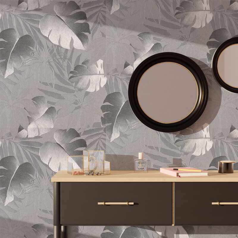 Papier peint intissé JANE coloris argent