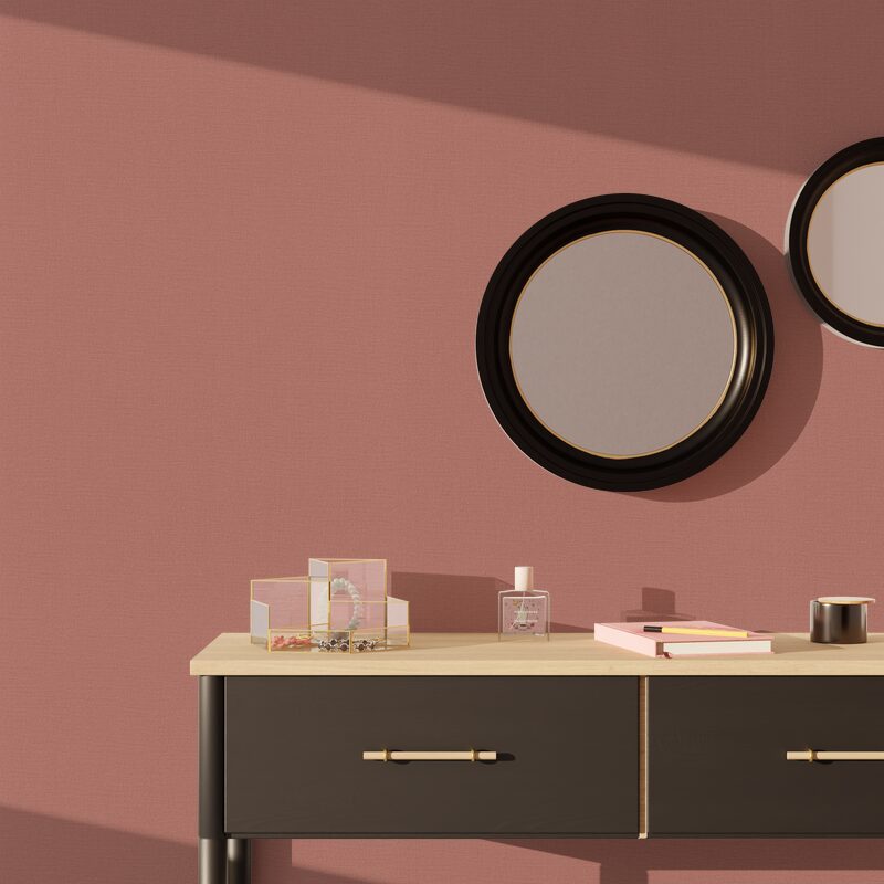 Papier peint intissé FLORENTINE coloris vieux rose