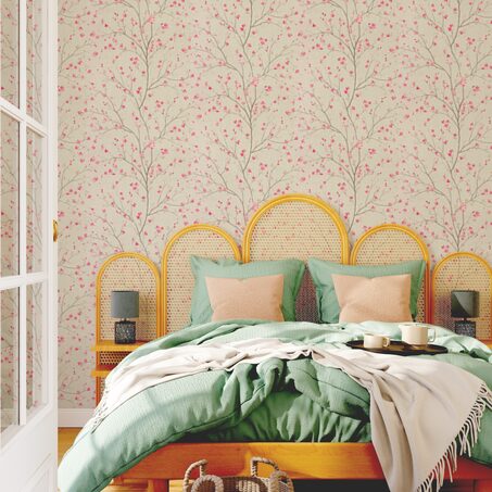 Papier peint intissé TOKYO BLOSSOM X METROPOLITAN STORIES coloris écru