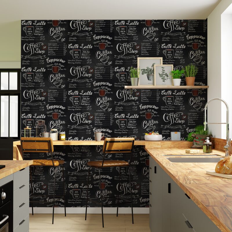 Papier peint COFFEE ARDOISE coloris noir