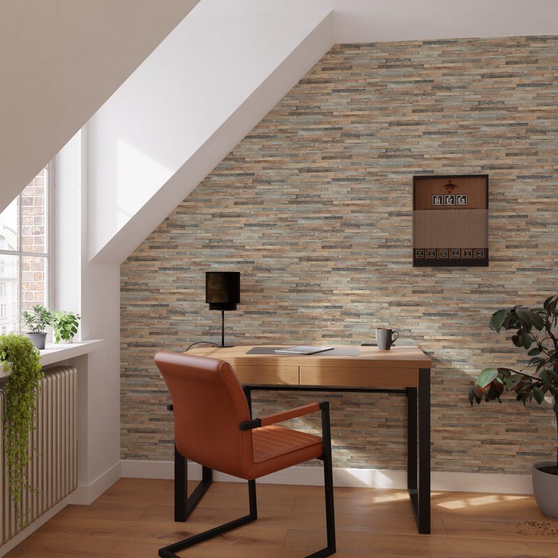 Papier peint intissé WOODLAND coloris chêne clair