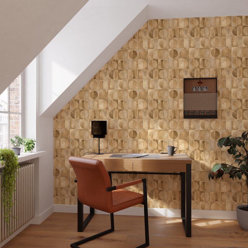 Papier peint intissé ALBAY coloris brun doré