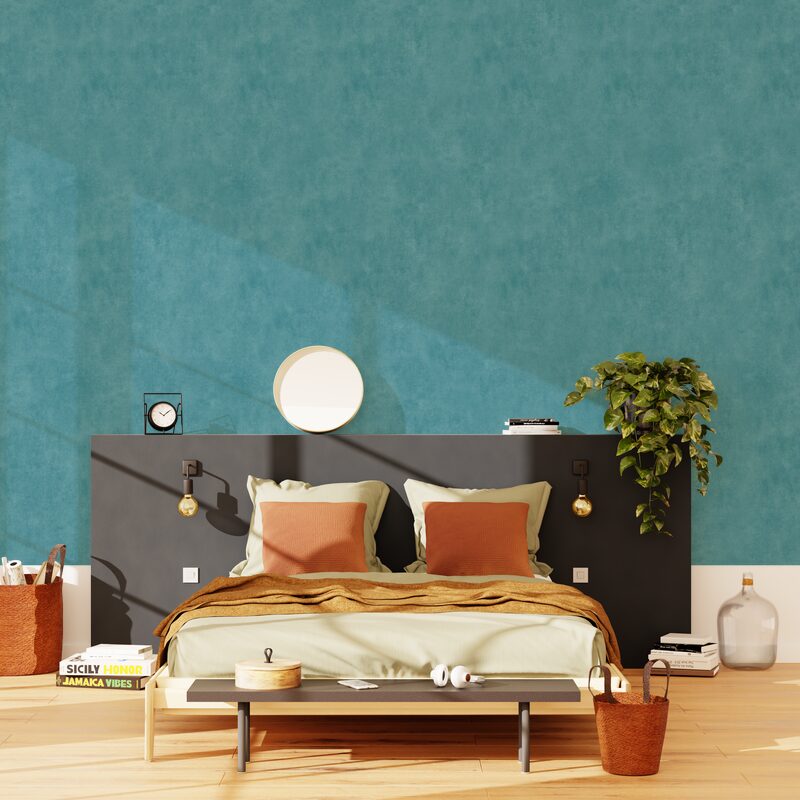 Papier peint intissé CLASSIC LINE coloris bleu acier