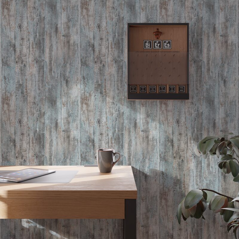 Papier peint intissé MYWOOD coloris taupe