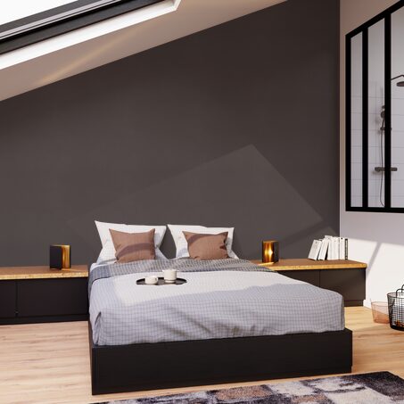 Papier peint intissé CLASSIC LINE coloris marron foncé