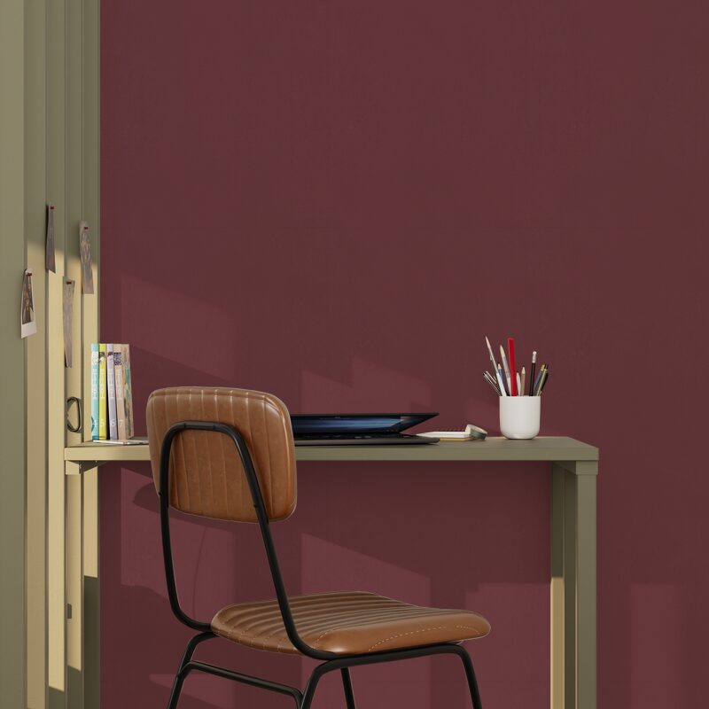 Papier peint intissé CLASSIC LINE coloris rouge brique