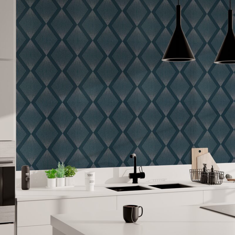Papier peint intissé LUXURY coloris bleu nuit
