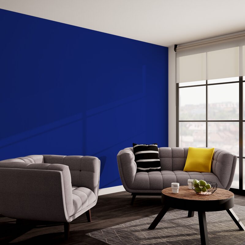 Papier peint intissé OPAL coloris bleu électrique