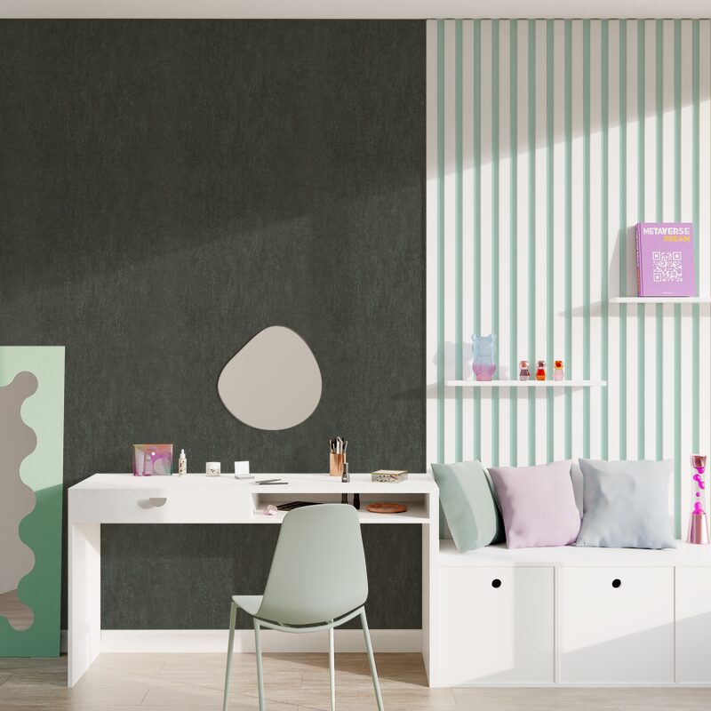Papier peint intissé YSÉE coloris anthracite