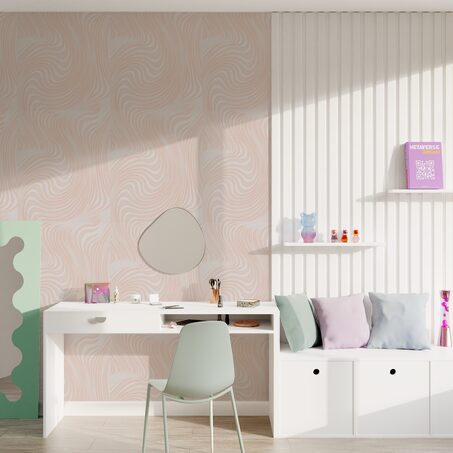 Papier peint intissé CANDY coloris orange pastel