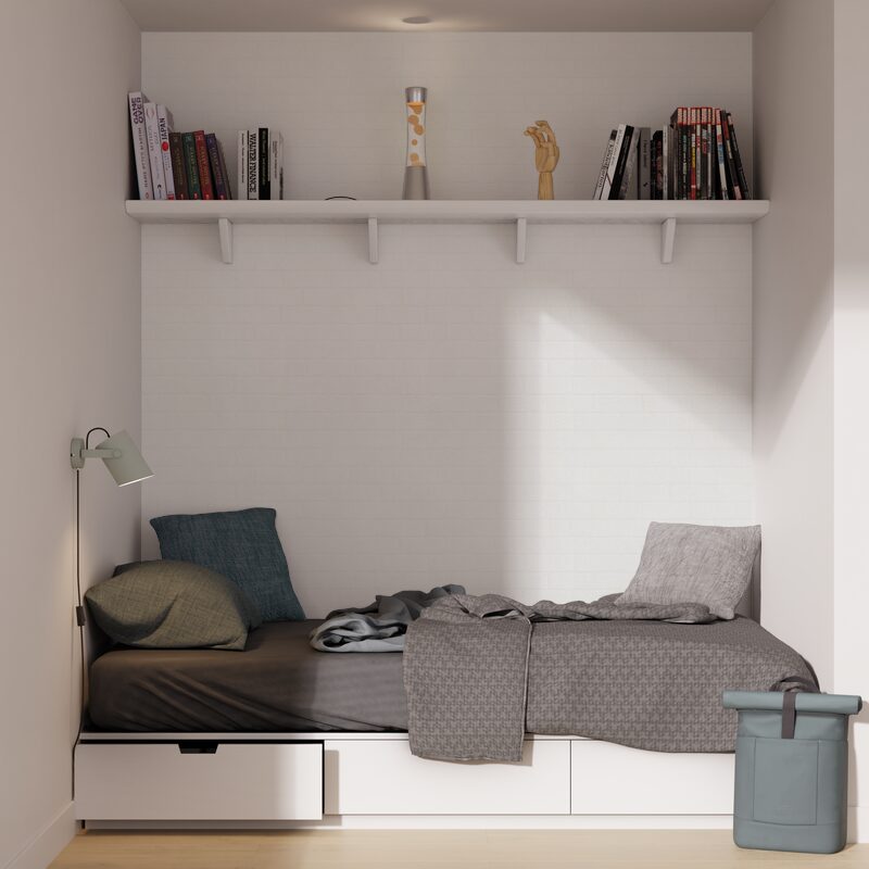 Papier peint vinyle BRIC coloris blanc