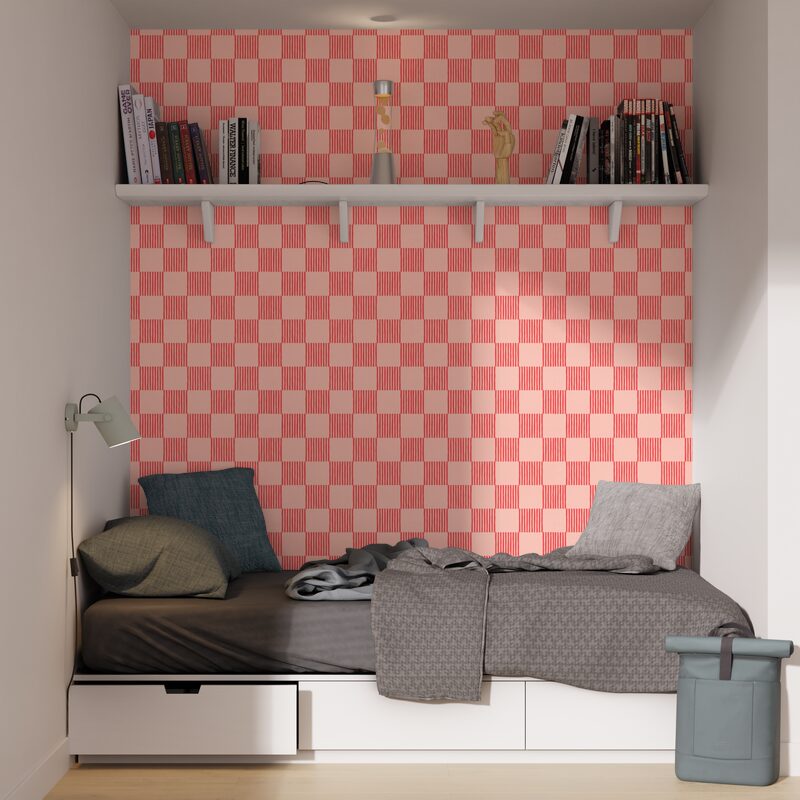 Papier peint intissé DAMIEN coloris rose poudré