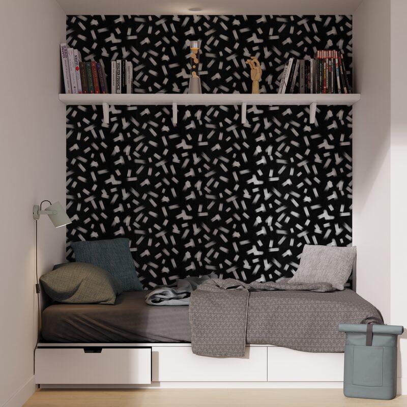 Papier peint intissé TOMORROW coloris noir