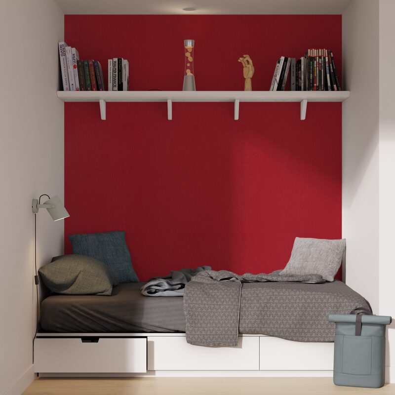 Papier peint vinyle RAGTIME coloris rouge coquelicot