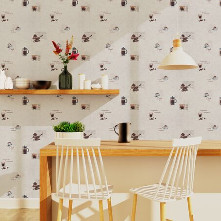 Papier peint intissé BARISTA coloris blanc cassé