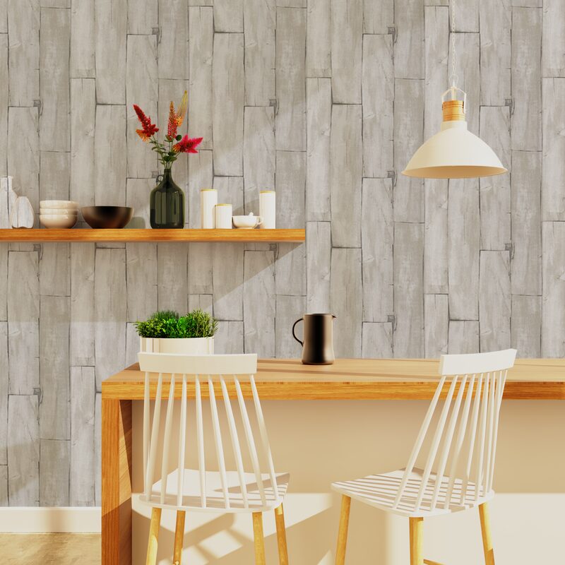 Papier peint intissé OLD WOOD coloris sable beige