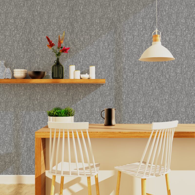 Papier peint intissé MELYNE coloris gris moyen