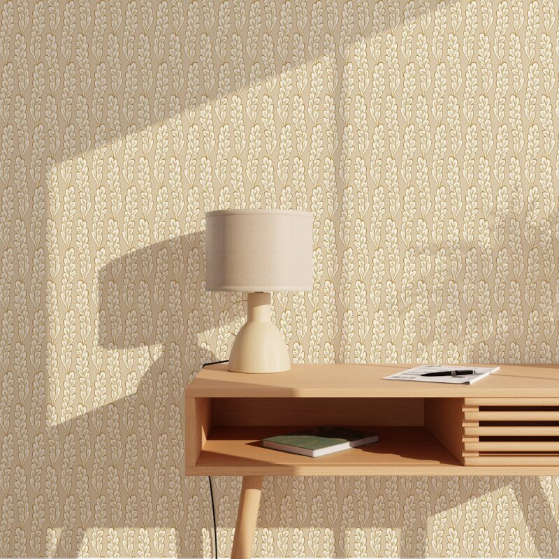 Papier peint intissé OLÉA coloris nude et doré