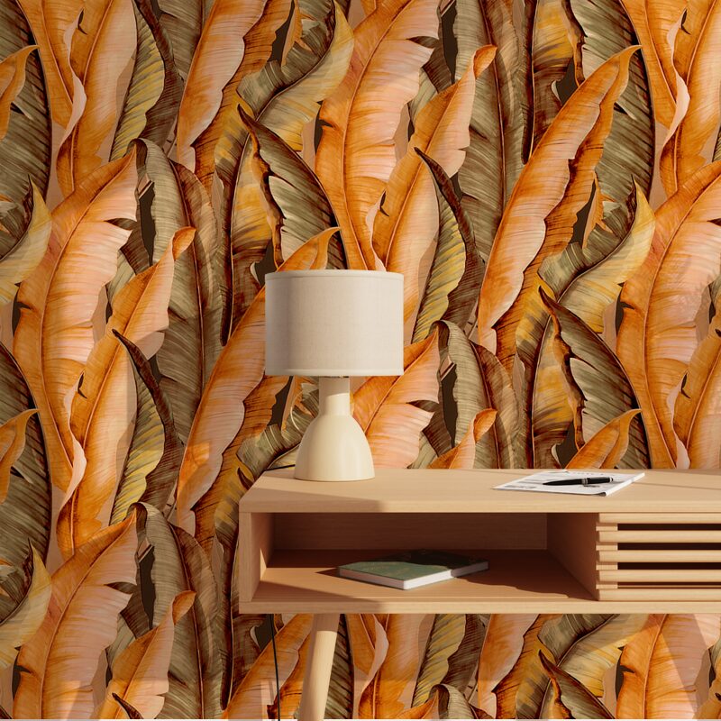 Papier peint intissé TAÏANA coloris terracotta