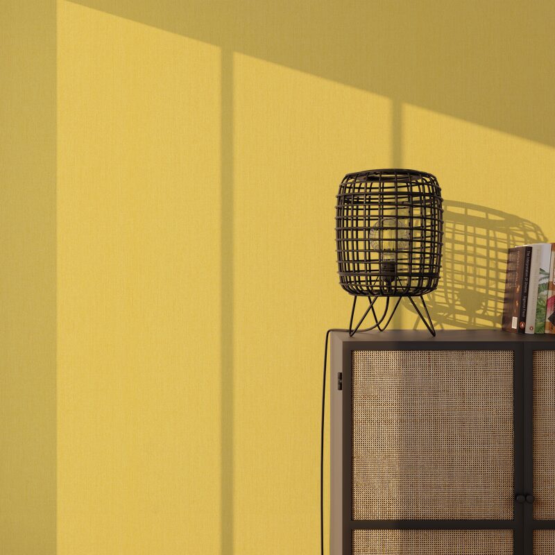 Papier peint intissé CALICO coloris jaune paille