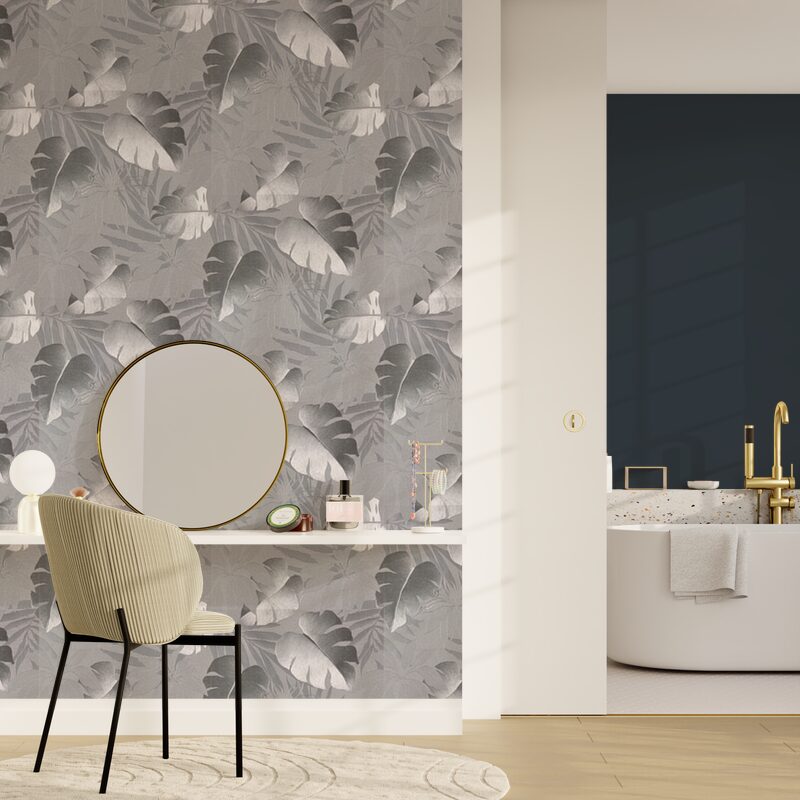 Papier peint intissé JANE coloris argent