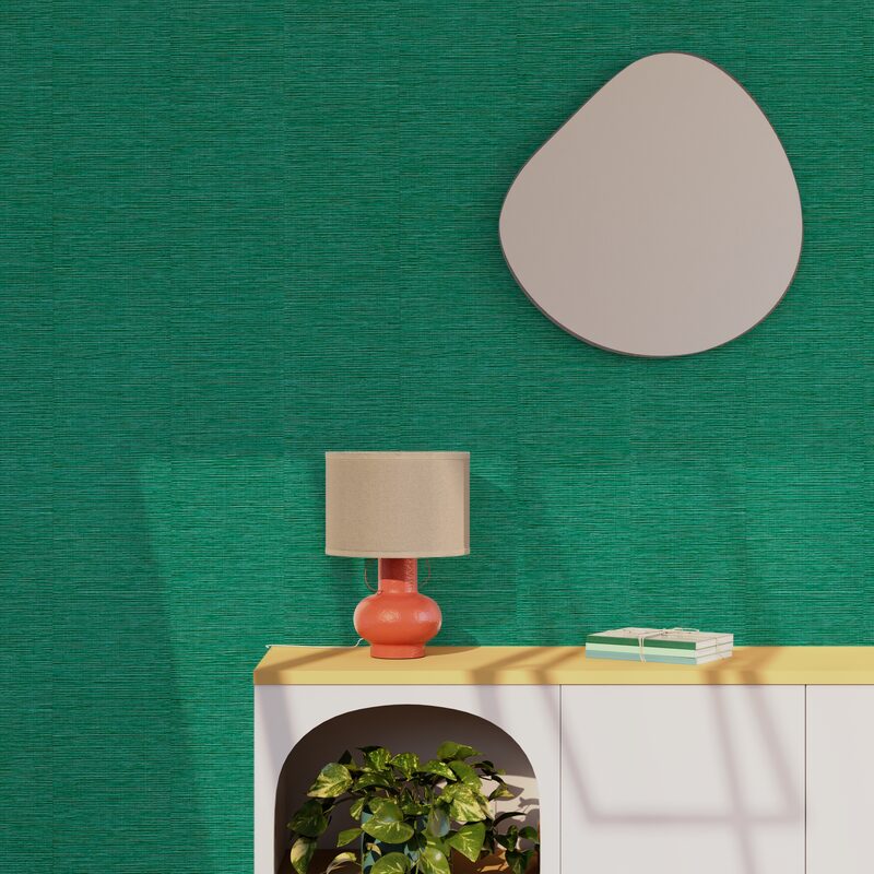 Papier peint intissé CURAÇAO coloris vert émeraude