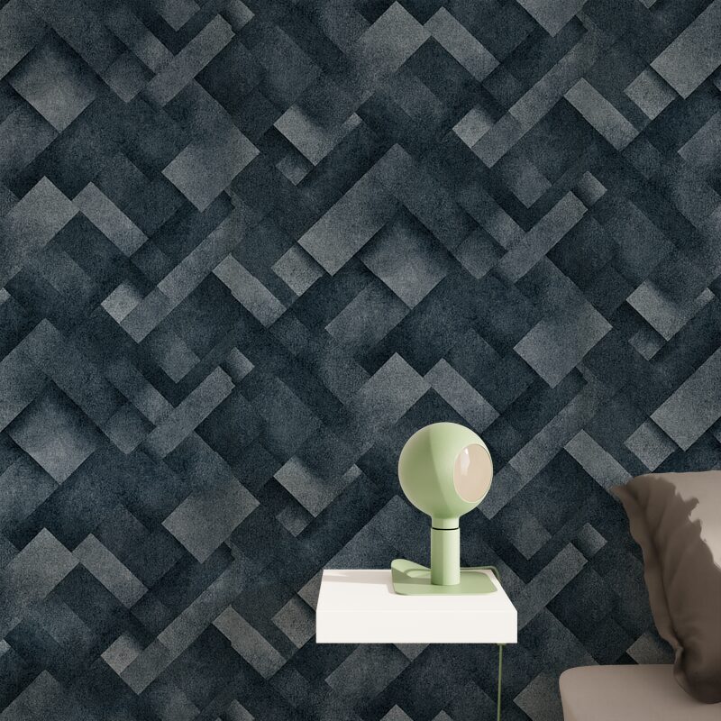 Papier peint intissé MISHAN coloris bleu jean