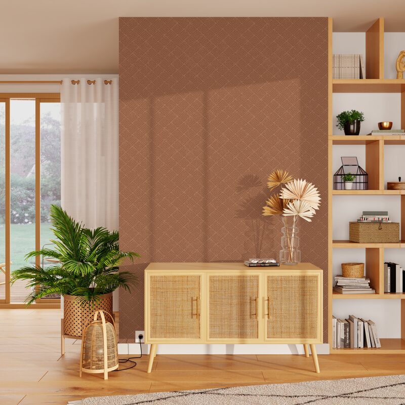 Papier peint intissé MAHDI coloris terracotta