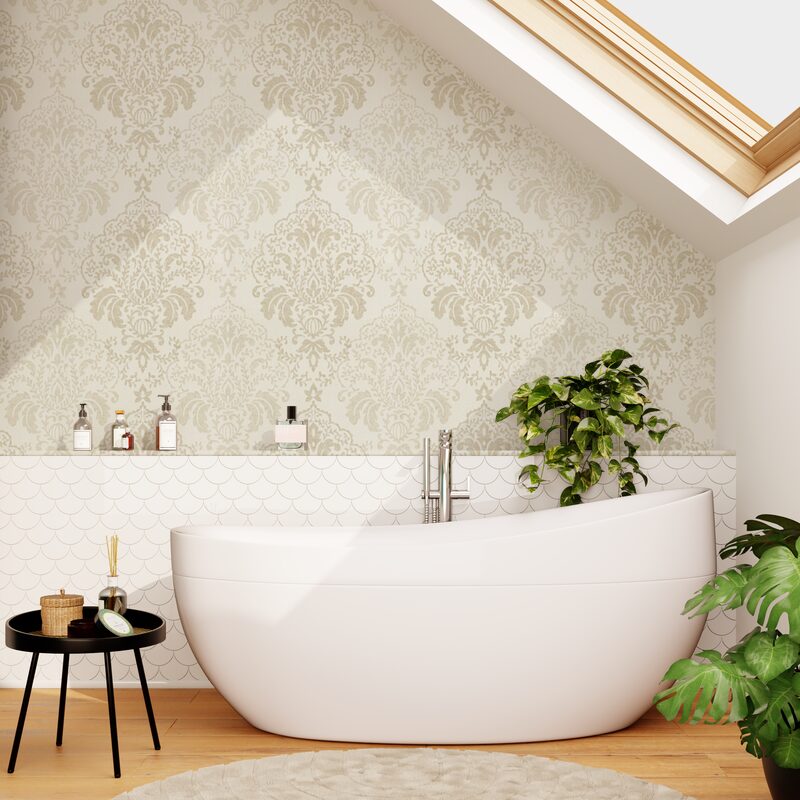 Papier peint vinyle ADANA coloris sable beige